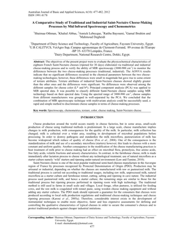 A Comparative Study of Traditional and Industrial Saint-Nectaire Cheese-Making Processes by Mid Infrared Spectroscopy and Chemometrics