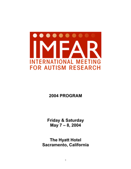IMFAR 2004 Program Book