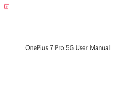 Oneplus 7 Pro 5G User Manual