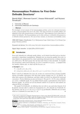 Homomorphism Problems for First-Order Definable Structures