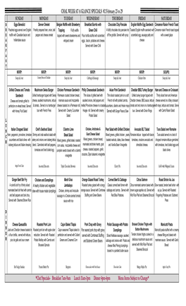 CHAL Chef Specials #2 February 23 to 29