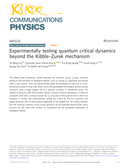 Experimentally Testing Quantum Critical Dynamics Beyond The