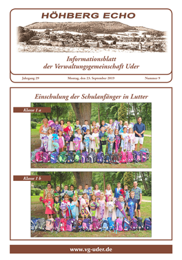 Informationsblatt Der Verwaltungsgemeinschaft Uder