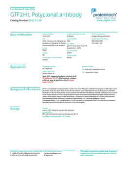 GTF2H1 Polyclonal Antibody Catalog Number:10173-1-AP