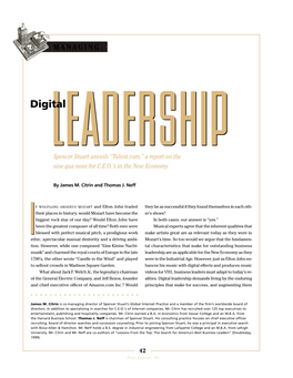 Digitalleadership Leadershipspencer Stuart Unveils “Talent.Com,” a Report on the Sine Qua Nons for C.E.O.’S in the New Economy