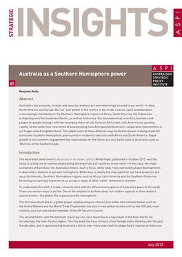 Australia As a Southern Hemisphere Power