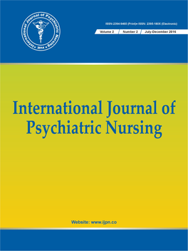 International Journal of Psychiatric Nursing EDITOR Prof