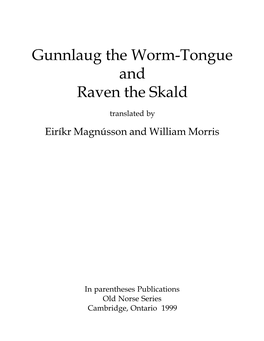 The Story of Gunnlaug the Worm-Tongue and Raven the Skald