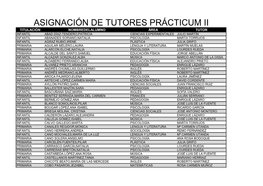 Asignación De Tutores Prácticum Ii