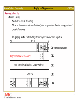 Paging and Segmentation Memory Addressing Memory Paging