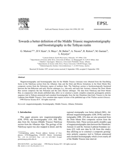 Towards a Better Definition of the Middle Triassic