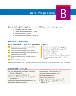 Linear Programming B