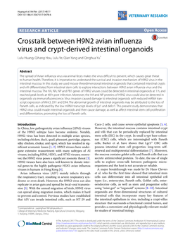 Crosstalk Between H9N2 Avian Influenza Virus and Crypt-Derived