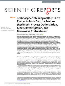 Technospheric Mining of Rare Earth Elements from Bauxite