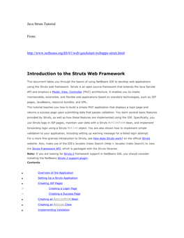 Java Struts Tutorial