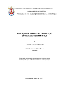 Alocação De Tarefas E Comunicação Entre Tarefas Em Mps Ocs