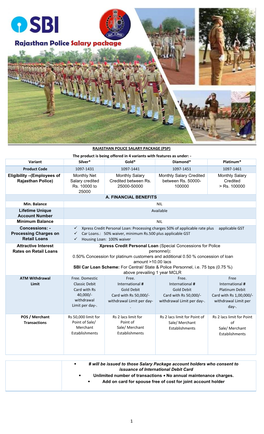 Rajasthan Police Salary Package (Psp)