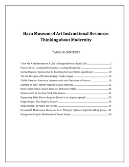 Harn Museum of Art Instructional Resource: Thinking About Modernity