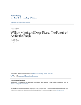William Morris and Diego Rivera: the Pursuit of Art for the People Heidi S