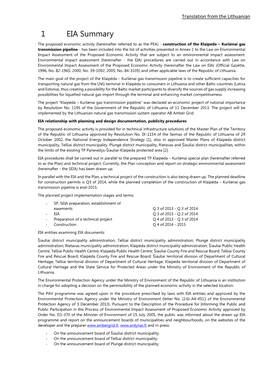 Environmental Impact Assessment of the Proposed Economic Activity That Are Subject to an Environmental Impact Assessment