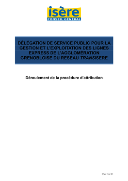 Délégation De Service Public Pour L'exploitation Des Lignes Express De