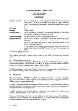 Identified Area Site Brief – Cr8