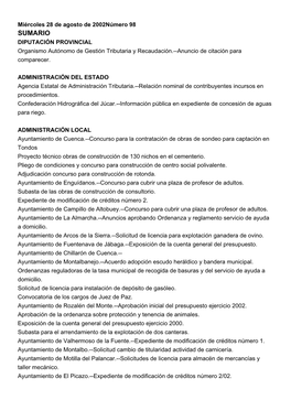 SUMARIO DIPUTACIÓN PROVINCIAL Organismo Autónomo De Gestión Tributaria Y Recaudación.--Anuncio De Citación Para Comparecer