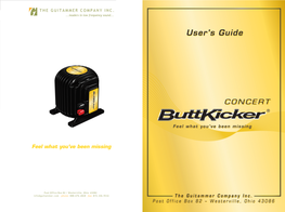 Buttkicker Concert User Guide