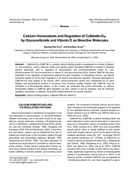 Calcium Homeostasis and Regulation of Calbindin-D9k by Glucocorticoids and Vitamin D As Bioactive Molecules