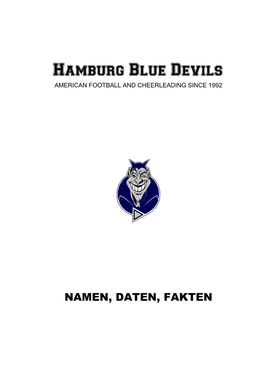 Hamburg Blue Devils AMERICAN FOOTBALL and CHEERLEADING SINCE 1992