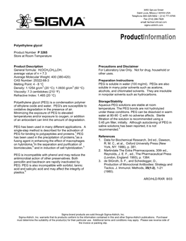 Poly(Ethylene Glycol) (P3265)