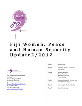 Femlinkpacific Women Peace and Human Security Update 2 of 2012