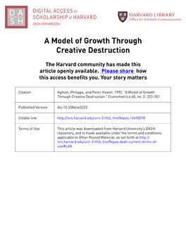 A Model of Growth Through Creative Destruction