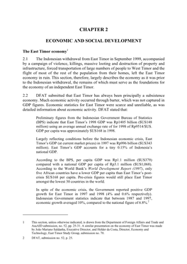 Report (1997), Only Five African Countries Have a Lower GDP Per Capita Than East Timor’S Post- Crisis $US168 Per Capita