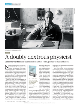 A Doubly Dextrous Physicist Catherine Westfall Lauds a Candid Life of Enrico Fermi, Pioneer of Nuclear Fission