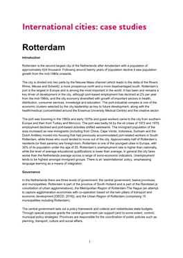 International Cities: Case Studies Rotterdam