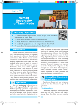 Human Geography of Tamil Nadu Unit