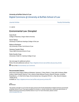 Environmental Law. Disrupted