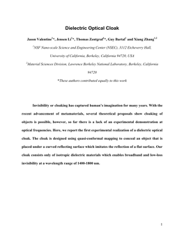 Dielectric Optical Cloak
