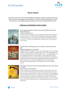 Norse Myths Booklist