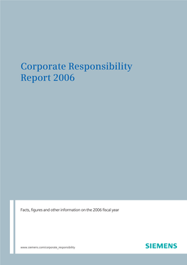 Corporate Responsibility Report 2006