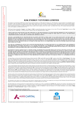 Ksk Energy Ventures Limited