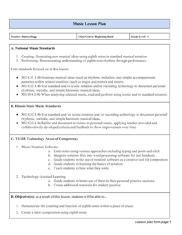 Music Lesson Plan