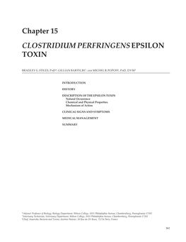 Clostridium Perfringens Epsilon Toxin