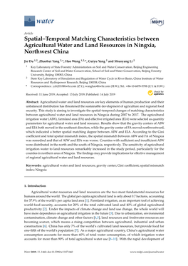 Spatial–Temporal Matching Characteristics Between Agricultural Water and Land Resources in Ningxia, Northwest China