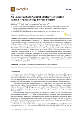 An Improved SOC Control Strategy for Electric Vehicle Hybrid Energy Storage Systems