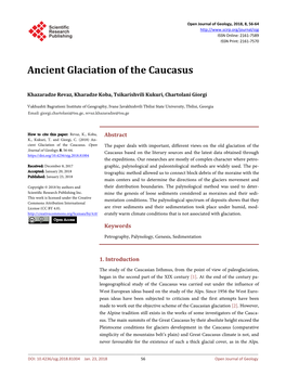 Ancient Glaciation of the Caucasus