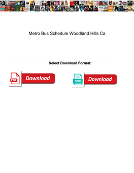 Metro Bus Schedule Woodland Hills Ca