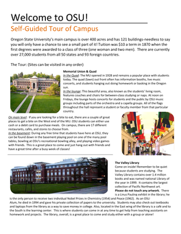 Welcome to OSU! Self-Guided Tour of Campus