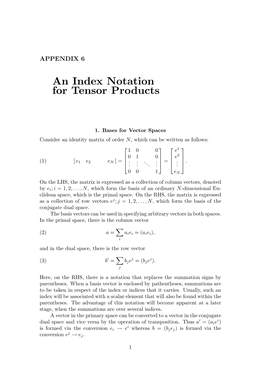 An Index Notation for Tensor Products